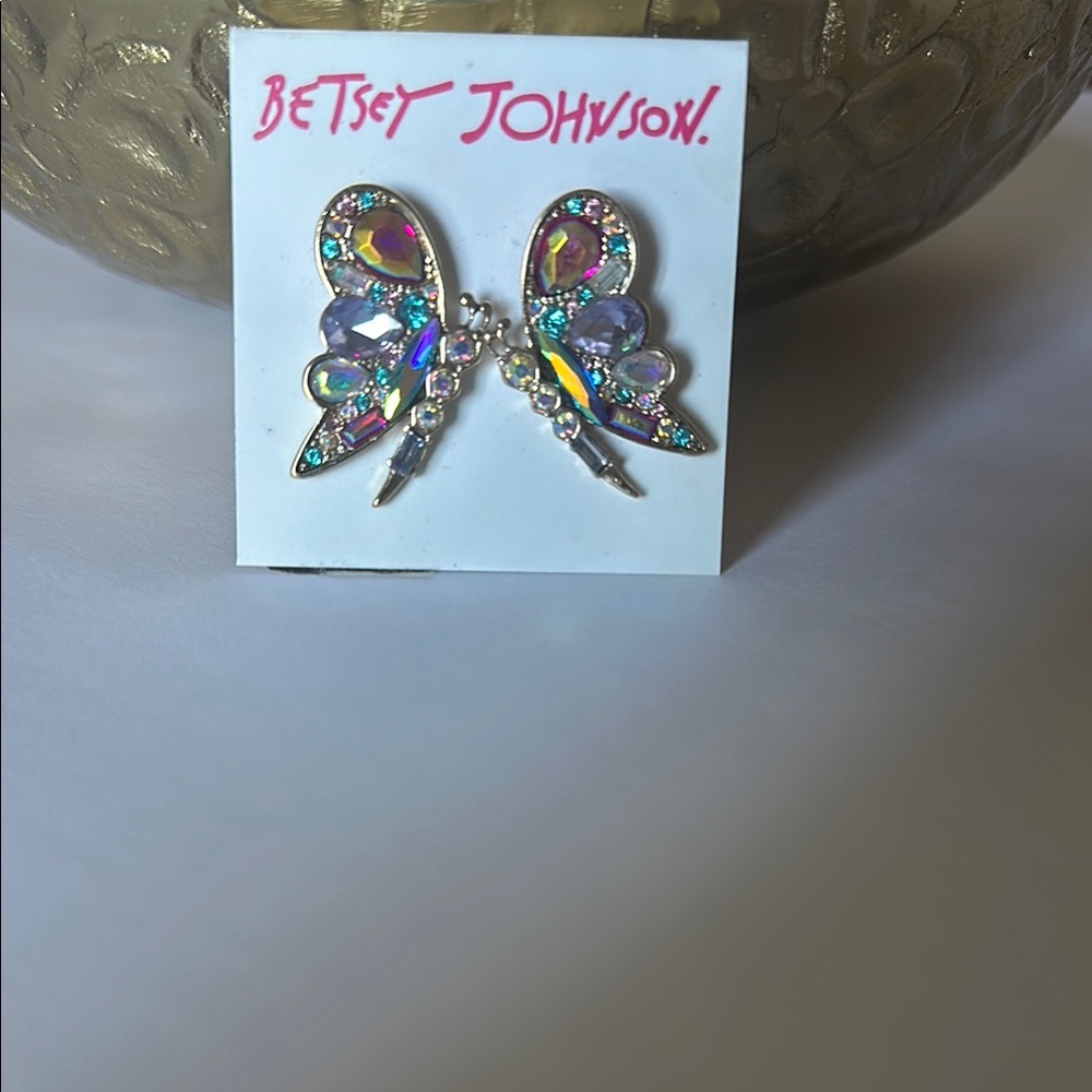 Betsey Johnson Butterfly Earrings Blue Purple Green
New never used